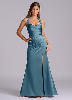 Azazie Destiny Suknie dla druhen Syrena Dekolt w kształcie serca Satyna elastyczna Do ziemi Sukienka image6