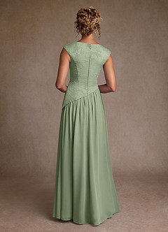 Azazie Kalleen Mother of the Bride Dresses Dusty Sage A-Line Pleated Chiffon Dress image3