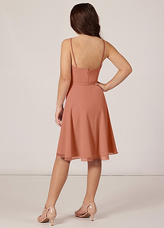 Azazie Kalie Junior MAI TAI A-Line with Belt Chiffon Dress image4