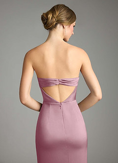 Azazie Leonis Bridesmaid Dresses Vintage Mauve Mermaid Pleated Stretch Satin Convertible Dress image7
