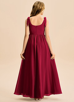 Azazie Delia Junior Abito A-Line in Chiffon Fiocco Borgogna image6