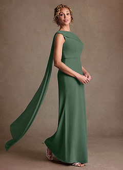 Azazie Bassi vestidos de madre de la novia Vestido de Eucalipto de Malla de Corte Sirena con Vestidos sin tirantes image3