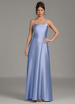Azazie Eris Robes de demoiselle d'honneur Robe Trapèze en Satin extensible Plissée Eis image3