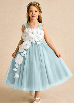 Azazie Dovey Robe Demoiselle D'honneur Fillette Robe Princesse en Tulle Arc Brume image1