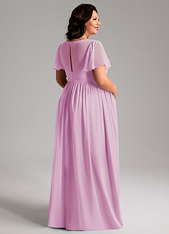Azazie Verna Maternity Bridesmaid Dresses A-Line V-Neck Ruched Chiffon Floor-Length Dress image8
