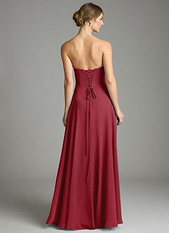 Azazie Ayla Abiti da Damigella Abito A-Line in Chiffon Scollo a Cuore Melograno image2