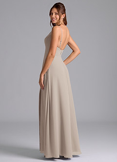 Azazie Sarella Bridesmaid Dresses Frost A-Line with Pockets Chiffon Dress image5