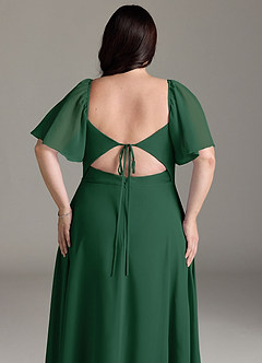 Azazie Chloe Bridesmaid Dresses Dark Green A-Line Sweetheart Neckline Chiffon Dress image13