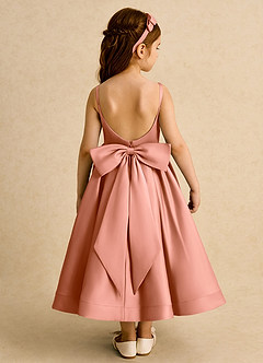 Azazie Babs Blumenmädchenkleider Ballkleid Plissee Matte Satin Kleid Mai Tai image6