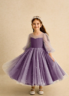 Azazie Trudy Robe Demoiselle D'honneur Fillette Robe Princesse en Tulle Encolure en Forme de Cœur Grain De Raisin image5
