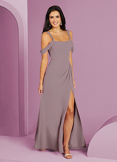 Barbie ♥ Azazie Bridesmaid Dresses Dusk A-Line Off the Shoulder Chiffon Dress image3