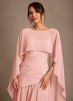 Azazie Flossie Mère de la mariée Robes Robe Trapèze en Mousseline de soie Plissée Rosette image6