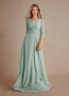 Azazie Mayfield Mother of the Bride Dresses Agave A-Line Pleated Chiffon Dress image5