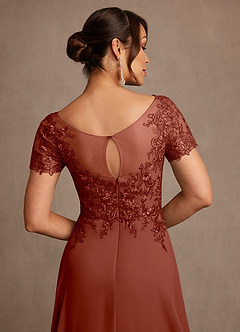 Azazie Alva Mother of the Bride Dresses Auburn A-Line Lace Dress image7