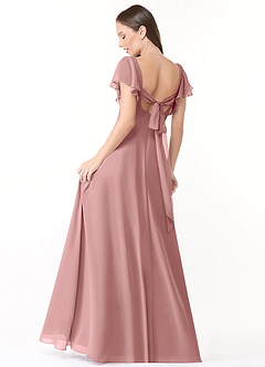 Azazie Syenna Bridesmaid Dresses Dusty Rose A-Line Ruched Chiffon Dress image2