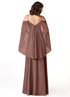 Azazie Cienna Jurken voor bruidsmeisjes Jurk van Chiffon met A-Lijn Off the Shoulder Espresso image2