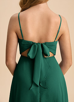 Azazie Shale Junior Robe Trapèze en Mousseline de soie Arc émeraude image7