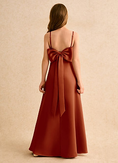 Azazie Joella Junior Formal Flower Girl Klänningar Klä A-Line i Matt satäng Plisserad image1