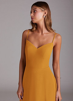 Azazie Marley Jurken voor bruidsmeisjes Converteerbaar Jurk van Chiffon met A-Lijn Off the Shoulder Boterbabbelaar image2