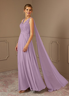 Azazie Joules vestidos de madre de la novia Vestido de Glicinia de Gasa de Corte En A con Lentejuela image3