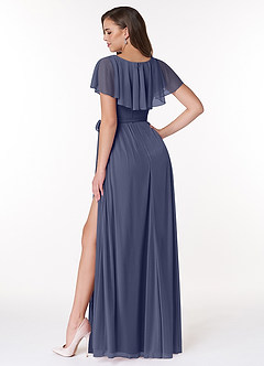 Azazie Jael Bridesmaid Dresses Stormy A-Line V-Neck Mesh Dress image2