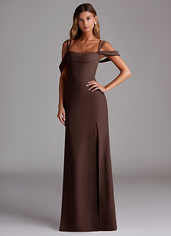 Azazie Callan Bridesmaid Dresses Ganache Mermaid Pleated Chiffon Convertible Dress image1