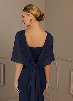 Azazie Dion Mother of the Bride Dresses Dark Navy Sheath Scoop Stretch Crepe Dress image13
