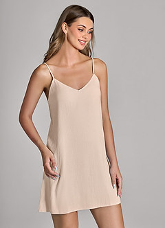 front Matching Color Classic Cloud-Soft Slip Dress