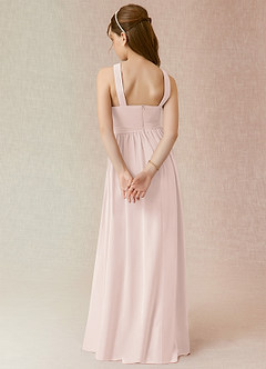 Azazie Jiya Junior Rose Petal A-Line Pleated Chiffon Dress image2