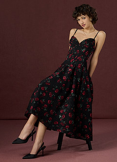 Kleid Charisse Schwarz Rot image3