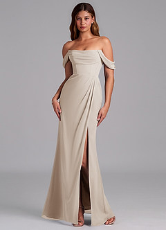 Azazie Johana Jurken voor bruidsmeisjes Converteerbaar Jurk van Chiffon met Zeemeermin Off the Shoulder Vorst image7