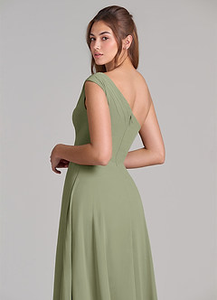 Azazie Melanie Schlussverkauf A-Linie Schulterfrei Chiffon Kleid Dusty Blue image2