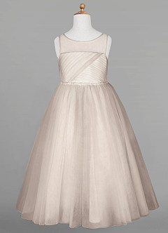 Azazie Brienne Flower Girl Dresses Ball-Gown Sequins Tulle Tea-Length Dress image5