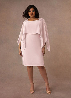 Azazie Maryam Final Sale Dusty Blue Sheath Lace Chiffon Dress image7