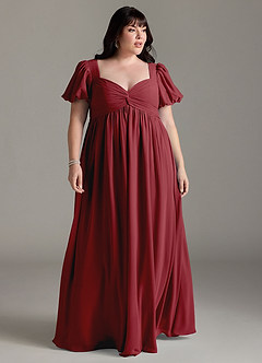 Azazie Madisynn Maternity Bridesmaid Dresses Bow Chiffon Floor-Length Dress image5