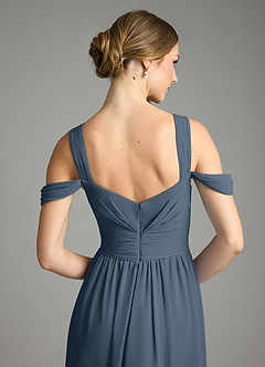 Azazie Lianne Bridesmaid Dresses Neptune A-Line Off the Shoulder Chiffon Dress image6