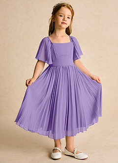 Azazie Gisele Abiti da Ragazza di Fiori Abito A-Line in Chiffon Plissettato Tahiti image5