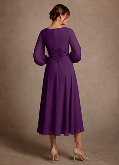Azazie Ana Abiti per la Madre della Sposa Abito A-Line in Chiffon Pizzo Uva image3