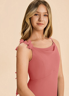 Azazie Gumdrop Junior Antique Rose Empire Pleated Chiffon Dress image7