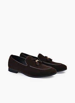 front Mocasines de ante sin cordones con borlas para hombre