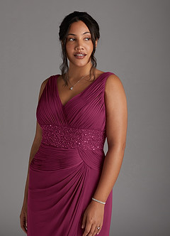 Azazie Winona vestidos de madre de la novia Vestido de Mora de Malla de Sirena con Lentejuela image5