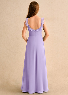Azazie Chip Girls Formal Flower Girl Dresses Lilac A-Line Sleeveless Chiffon Dress image2