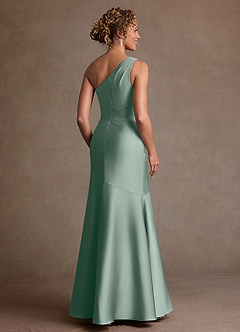 Azazie Haifa Klänningar till brudens mor Klä Sjöjungfru i Stretch Satin Ena axeln Silversalvia image2