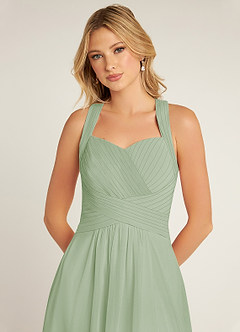 Azazie Claudia At-home Try On Dresses Dusty Rose A-Line Sweetheart Neckline Chiffon Dress image5