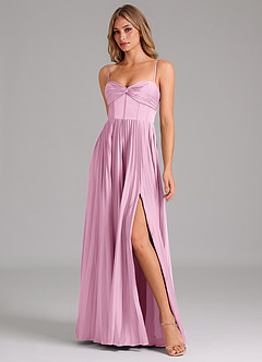 Azazie Akiko Bridesmaid Dresses Candy Pink A-Line Sweetheart Neckline Stretch Satin Dress image4