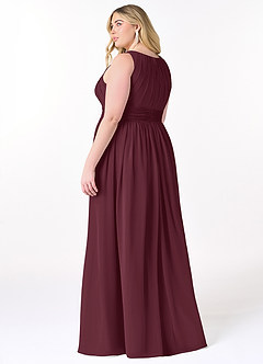 Azazie Harper Bridesmaid Dresses Cabernet A-Line Pleated Chiffon Dress image7