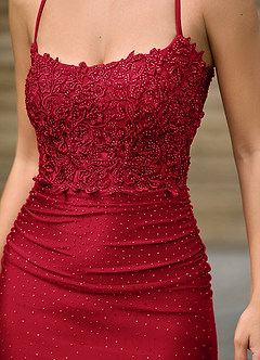 Beatrice Rouge Robe de bal sirène en satin stretch image4