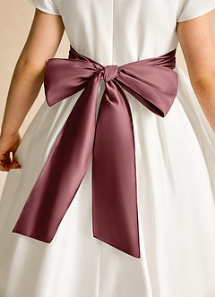 Azazie Deary Flower Girl Dresses Ivory Desert Rose A-Line Bow Cotton Dress image8