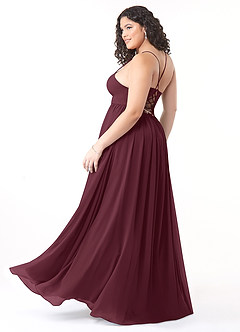 Azazie Aaida Bridesmaid Dresses Cabernet A-Line Corset Chiffon Dress image10