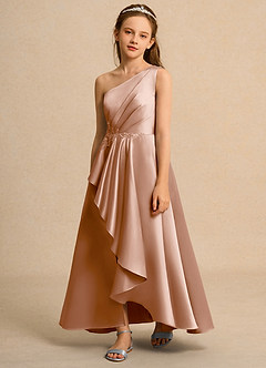 Azazie Taffy Junior Formal Flower Girl Klänningar Klä A-Line i Matt satäng Spets image1